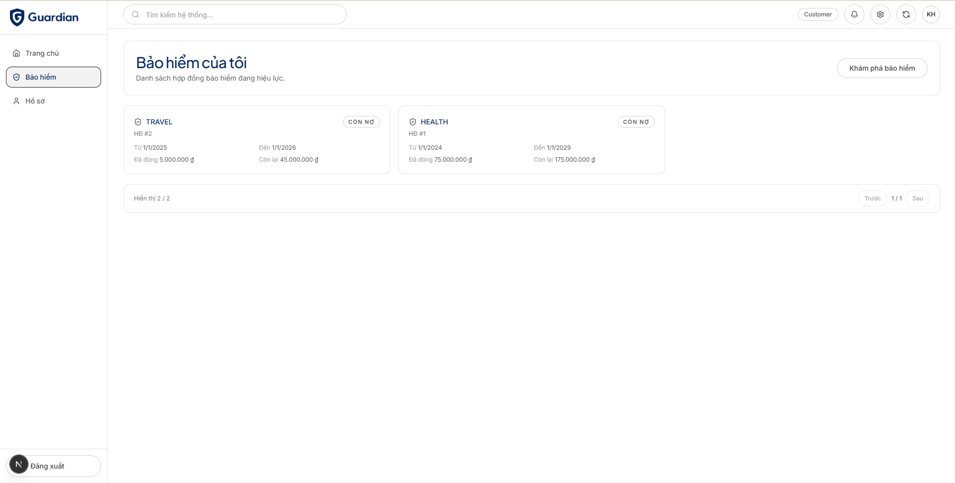 Guardiance product view 16